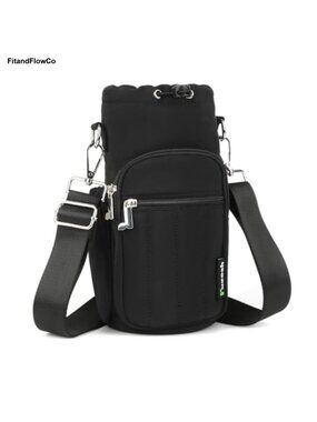 Insulated Water Bottle Holder Bag Crossbody Sling with Pockets